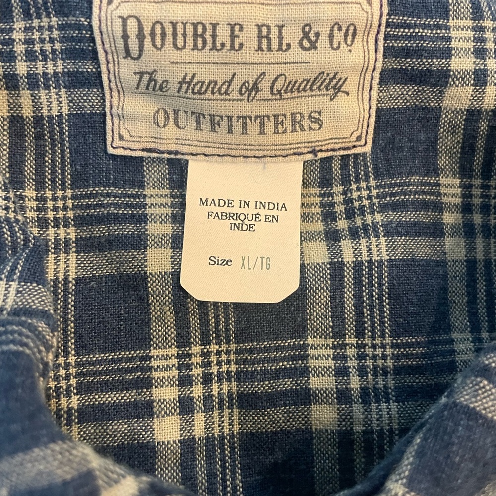 RRL Indigo Plaid Linen Windbreaker - Picture 3 of 12